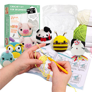 Beginners DIY Crochet Animal Pig Kits With Step-By-Step Video Tutorials Crochet Kit Great Gift for Family Friends and Kids - Product Image 1