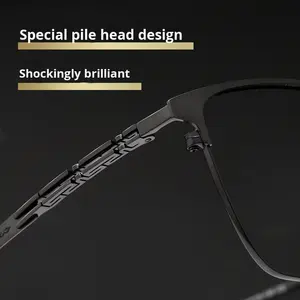 丹陽メガネ 3832J スクエア フルフレーム 大きめの顔に合う ビジネス メンズ 度付き 超軽量 パンクメガネ - Product Image 2