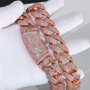 สร้อยคอแบบ Cuban Link  โมอิสซาไนต์สั่งทำจากโรงงานโดยตรง เงินแท้ 925 สไตล์ฮิปฮอป ประดับเพชร VVS1 ผ่านการทดสอบเพชร - Product Image 6