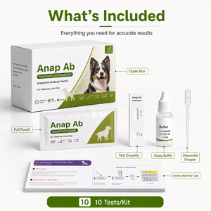 Kit de Prueba Rápida de Anticuerpos Anaplasma (Anap Ab) con Oro Coloidal para Detección de Enfermedades de Garrapatas en Perros Caninos - Product Image 3
