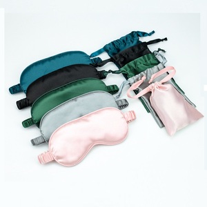 Mascherina per occhi per dormire in seta con imitazione promozionale personalizzata senza ombra di pressione oculare doppio Unisex luce per dormire opaca - Product Image 5