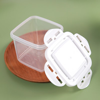 Contenants carrés en plastique PP de 400/650 ml pour cheesecake, crème glacée, lait de soja, tiramisu, mille-crêpes, desserts ; Boîtes d'emballage