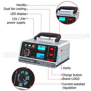 Chargeur de batterie intelligent 12V/24V pour automobile, 400W, avec réparation intelligente par impulsions pour voiture, camion, bateau, moto - Product Image 4
