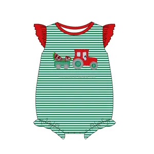 2024 ฤดูร้อนบูติกเด็กน่ารักเสื้อผ้าเด็กแขนสั้นแตงโมAppliqueชุดเด็กทารกเสื้อผ้าชุด