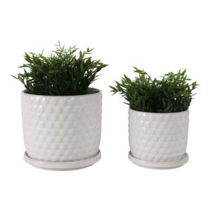 Maceta de Cerámica con Plato para Plantas de Interior, Decoración del Hogar, Dormitorio, Entrada - Product Image 2