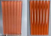 Vidrio Flotado Transparente Bronceado Karatachi Nashiji Mistlite Flora con Patrón Acanalado, Forma Plana para Sala de Estar y Uso Industrial