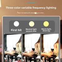 Chariot à maquillage roulant de luxe avec lumières LED Connectivité Bluetooth Boîte de rangement pour maquilleur et valise de cabine cosmétique