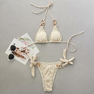 Conjunto de Bikini de Dos Piezas con Estampado Animal y Cadena, de Secado Rápido, Estilo Brasileño para Mujer - Product Image 4