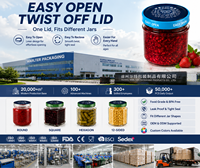 Couvercles de bocaux à ouverture facile sur mesure pour usine, 58mm, 63mm, 70mm, 82mm, 100mm, sans BPA ni PVC, en métal, pour confiture, miel, sauce, cornichons