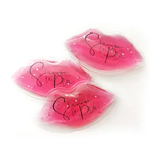 Paquete de Gel en forma de labios, Logo personalizado, belleza, frío, frío, para relleno de labios, después del cuidado