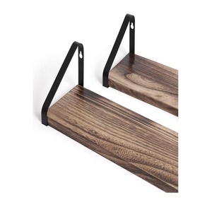 Étagères murales flottantes en <span class=keywords><strong>bois</strong></span> massif, couleur rustique, pour salon, entrée, rangement, décoration intérieure DIY - Product Image 4