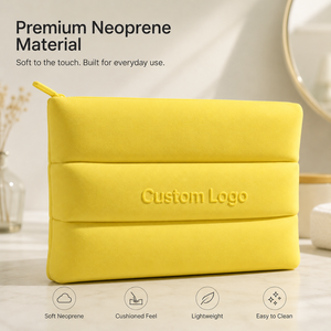 <span class=keywords><strong>Borsa</strong></span> Cosmetica Impermeabile in Neoprene con Logo Personalizzato, Astuccio Trapuntato per Trucchi, Grande Capacità, <span class=keywords><strong>Organizer</strong></span> da Viaggio Portatile per <span class=keywords><strong>Donna</strong></span> - Product Image 3