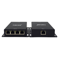 TiNCAM Extensor POE Gigabit de 1000Mbps, 1 Entrada POE, 4 Salidas POE, 90W, 100 Metros, Carcasa de Aleación de Aluminio, para Cámaras IP CCTV