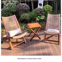 Chaise longue pliante d'extérieur, ensemble table et chaise pour balcon, nouveau style chinois, chaise de loisirs en rotin, robuste, imperméable et pliable