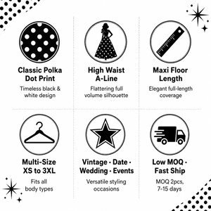 VESTIDOS DE ESCENARIO Y DANZA Falda Larga Vintage con Estampado de Puntos para <span class=keywords><strong>Mujer</strong></span> - Product Image 2