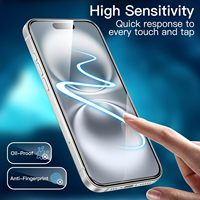 Protection d'écran en verre trempé anti-rayures 9H pour 16 HD Clear, lot de 3, avec outil d'installation facile, compatible avec les coques