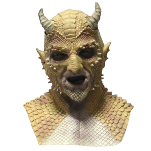 Maschera in lattice di demone zombie a grandezza naturale con petto integrato, maschera <span class=keywords><strong>horror</strong></span> integrale per Halloween, cosplay, casa stregata, costume, oggetto di scena per feste - Product Image 3