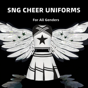 Uniformes de cheerleading personnalisés avec logo, haut sans manches en spandex blanc, short, nouveau style, entraînement scolaire, cheerleader, service OEM - Product Image 3