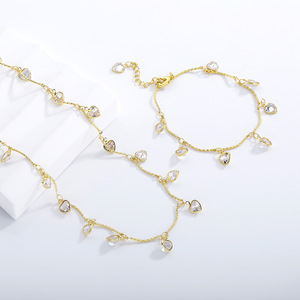 Accesorios de Alta Gama para Pulseras y Collares, Chapados en Cobre con Oro de 14K y Circonita, Diseño de Corazón, Estilo Hip Hop, Venta al Por Mayor - Product Image 1