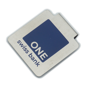 Pince à billets en acier inoxydable et métal de forme carrée, Logo imprimé personnalisé, 50 pièces - Product Image 3