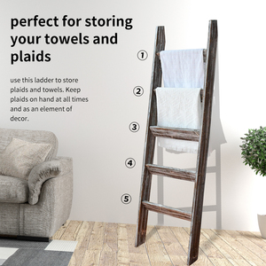 Porte-serviettes fonctionnel personnalisé écologique <span class=keywords><strong>en</strong></span> <span class=keywords><strong>bois</strong></span> de sapin porte-serviettes non pliant échelle de couverture pour toute maison et occasion - Product Image 3