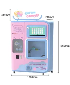 China Guangzhou Factory High Quality Cotton Candy Pink Sweet Commercial Automatic Cotton Candy Vending Machine For Sale