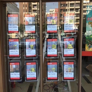 Espositore Informativo a LED in Alluminio Nero Impermeabile da Parete per Agenzie Immobiliari - Product Image 4