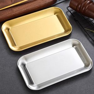 Yurtrain moderne or Rectangle coréen en acier inoxydable Barbecue <span class=keywords><strong>assiette</strong></span> plats et assiettes ensemble de plateau de service - Product Image 5