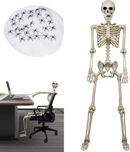Achetez le squelette classique de 65 pouces grandeur nature de Spirit Halloween, accessoires animés et mobiles, décorations fantaisie pour Halloween - Product Image 2