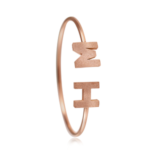 Hannah Martin Factory, brazaletes de lujo de acero inoxidable para mujer, logotipo personalizado, pulsera chapada en oro ajustable Original Famme - Product Image 5