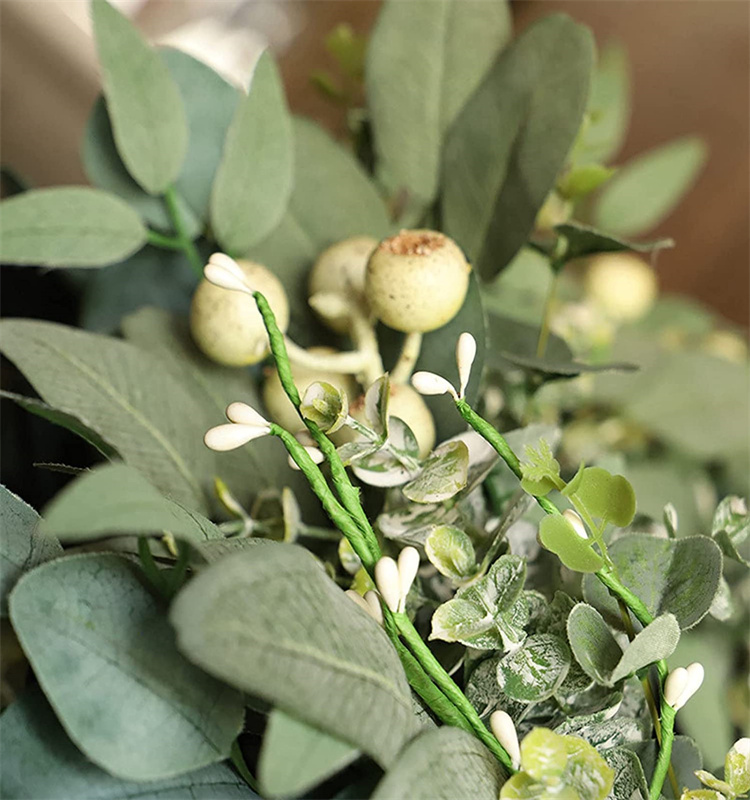 Artificial Eucalyptus Wreath Leaves for Front Door Wall Window Farmhouse Decoration