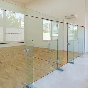 Yüksek tokluk sertleştirilmiş lamine cam için squash mahkeme cam duvar
