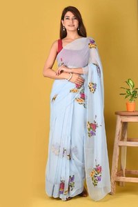 Tendance moderne Bollywood Georgette Saree avec broderie Banarasi Salwar Kameez pour les fêtes Sari cousu - Product Image 5