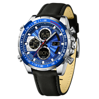 Montre électronique multifonctionnelle Sanda 5105 pour homme, étanche, avec veilleuse, bracelet en cuir, chronomètre et calendrier, idéale pour étudiants et activités de plein air, modèle de luxe