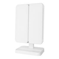 Usine personnalisé de haute qualité rectangle auto cut 360 miroirs 3 face espejos à trois voies led light up blanc miroir pour dame