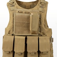 Gilet de protection unisexe multifonctionnel tactique imperméable pour enfants, avec fermeture éclair et doublure en polyester Rhino