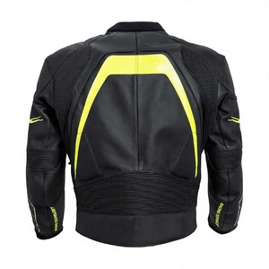 Veste de moto en cuir de vache véritable pour homme, équipement de protection avec armure CE niveau 2 et bosse dorsale - Product Image 2