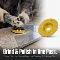 Disque de meulage et de polissage diamanté brasé sous vide double fonction 125 mm pour meuleuse d'angle, béton, granit, carrelage (OEM)