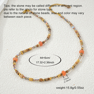 Collier pour femme en pierres naturelles et pierres précieuses avec chaînes superposables, style exotique, mode quotidienne - Product Image 4