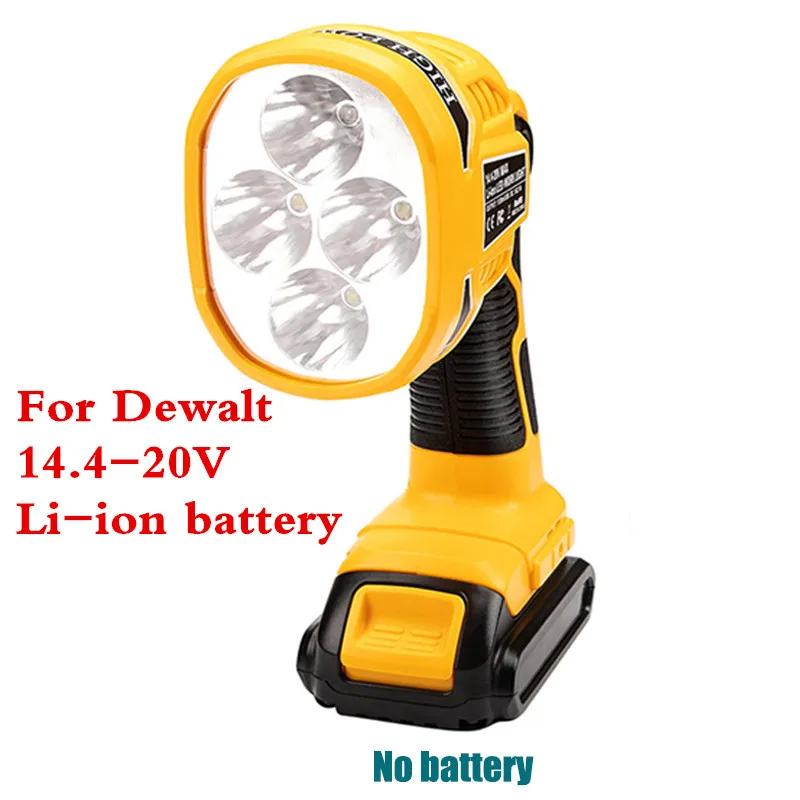 Cordless LED Work Light for 20V MAX Battery 1500LM Handheld Spotlight Range IP20 Rated Workshop/Camping/Jobsites
