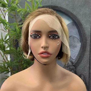 F1080 13X4 Frontal de encaje completo a granel cabello humano virgen marrón miel encaje transparente longitud corta para trenzar al por mayor - Product Image 1