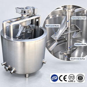 Cuve à fromage en acier inoxydable avec commande PLC pour <span class=keywords><strong>la</strong></span> production de fromage à <span class=keywords><strong>la</strong></span> crème et <span class=keywords><strong>la</strong></span> transformation laitière - Product Image 3
