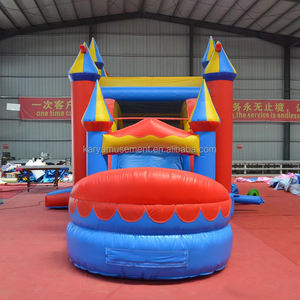 Château gonflable commercial en PVC avec toboggan aquatique et piscine, jeux gonflables commerciaux - Product Image 3