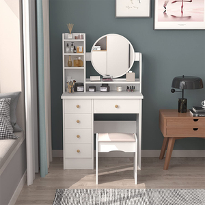 <span class=keywords><strong>Tocador</strong></span> Moderno con Espejo de Pie y Luces LED Blancas Brillantes Phoenix Home para Dormitorio de <span class=keywords><strong>Niñas</strong></span>, Material de Madera - Product Image 2