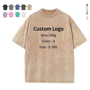 Nouvel Arrivage T-shirt Homme en Coton Lourd 230 GSM, Effet Délavé Vintage, Coupe Oversize, Vierge Personnalisable, Streetwear, Doux et Confortable, Décontracté - Product Image 1