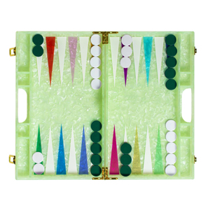 Juegos de Backgammon Lucite acrílico magnético de lujo de 14 "x 8,5" x 2 "con piezas de juego tazas de dados elegante decoración de juego de mesa de café - Product Image 5