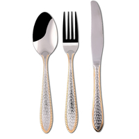 Ensemble de couverts modernes en acier inoxydable et argent avec manche martelé, couverts pour mariage, cuillère, fourchette, couteau à poisson, ensemble de couteaux