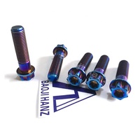 Baut dan mur Titanium biru