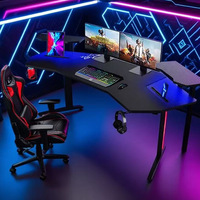 Bureau de jeu en métal durable pour chambre et bureau, avec étagère de rangement, idéal pour la maison et l'ordinateur