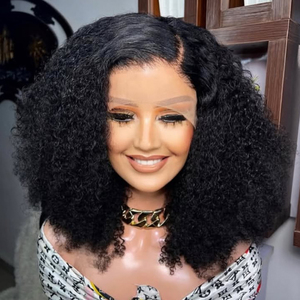 Venta al por mayor HD peluca con malla frontal Glueless <span class=keywords><strong>Afro</strong></span> rizado corto Bob Estilo negro para mujeres de Vietnam pelo crudo - Product Image 4